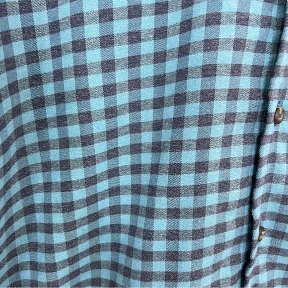 Peter Millar Crown Sport Blue Vedder Gingham Shirt Performance Flannel Size L - Picture 9 of 13
